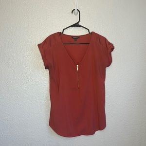 Express Size M Half Zip Burgundy Dress Top